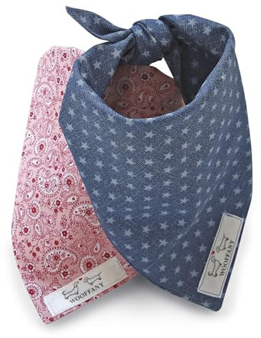 Hundehalstuch WOOFFANY - Design Buster - flexibel verstellbar - waschbar bei 40 Grad - für kleine bis mittelgroße Hunde-Rassen - 100% Baumwolle - Handmade