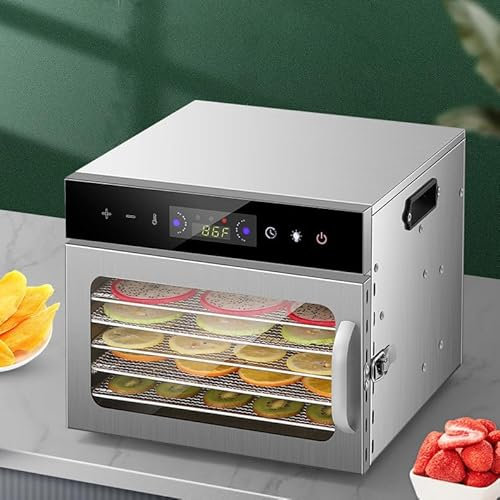 WDDEYYDS DéShydrateur Alimentaire séchoir Commercial Herbes et Champignons Aliments Viande Niveaux DéShydrateur Minuterie TempéRature Deshydrateur avec 12 Plateaux,8layer