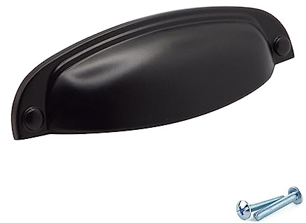 M4TEC Coquille Coupe Cuisine Armoire Porte Poignées Placard Tiroir Chambre Meubles Tirer Noir. Série VD8: Entraxe 96 mm pack de 10