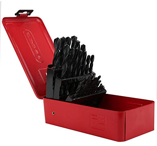 Kit di Punte Trapano HSS 25 Pezzi Punte Trapano Elicoidali in Acciaio Ad Alta velocità 1-13 Mm per Acciaio Inossidabile, Acciaio Legato, Rame con Codolo Dritto
