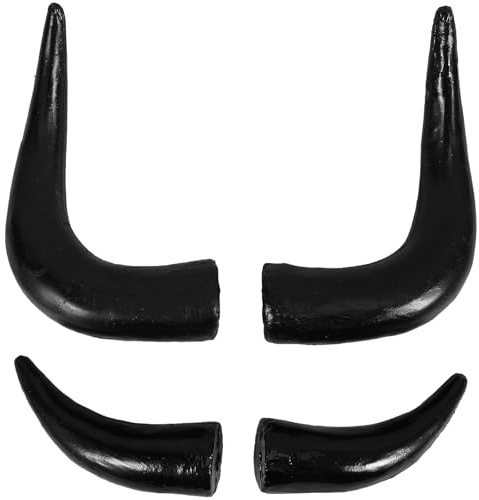 Cabilock Halloween Stirnband Mit Simulierten Ochsenhörnern 2 Paar Horn Haarreif Für Kostümzubehör Diy Teufel Horn Kopfschmuck Für Party Und Verkleidung 8.3X1.8 Zoll