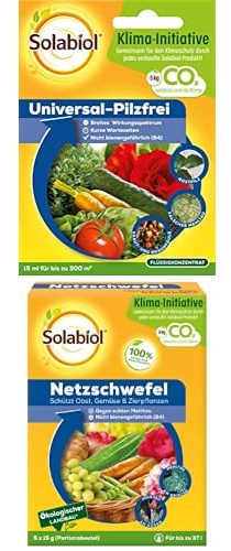 Solabiol zur Bekämpfung von Pilzkrankheiten wie Echter Mehltau und Rost an Zierpflanzen und Gemüse + Netzschwefel