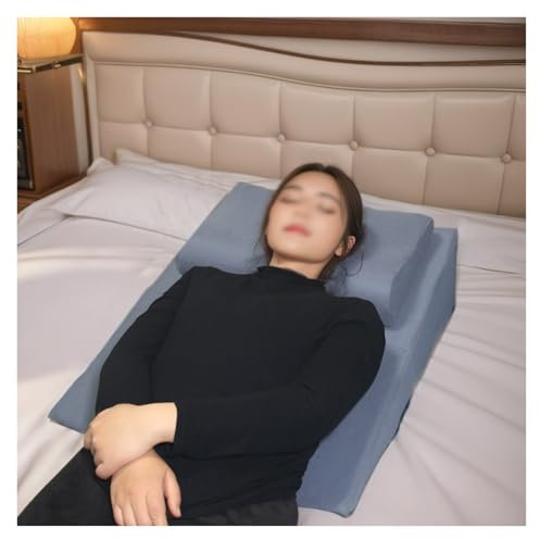 Orthopädisches Keilkissen aus Memory-Schaum zum Schlafen, 76,2 cm Länge, faltbare Keile mit Unterstützung für Säurereflux, Migräne nach Operationen, ältere Menschen, Nacken, Rücken und Taille, Blau