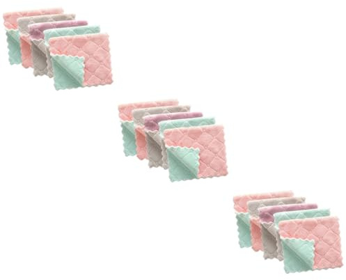 minkissy 15 Piezas paño de Cocina sin Pelusa Toallas Trapos de Fibra paños de Cocina de Microfibra bayeta limpiacristales Trapo para Fregar Platos paño de Cocina de Color sólido