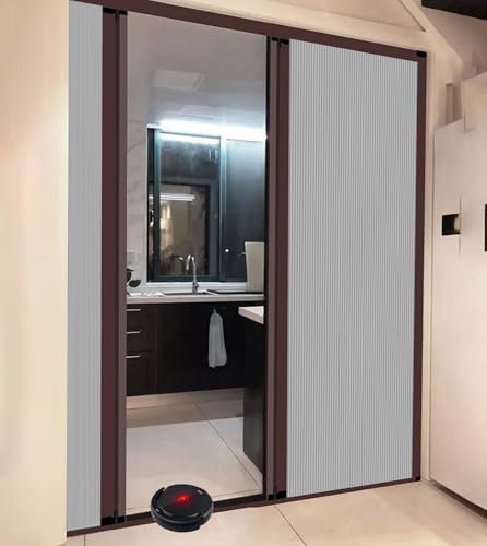 Porta A Soffietto Porte A Libro Ante Per Armadio Bifold Multistrato A Nido D'ape Ombreggianti Con Doppio Binario, Ante Doppie Pieghevoli Scorrevoli Cellulari Per La Riduzione Della Privacy/rumore(Gray