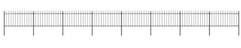 Gartenzaun mit Speerspitzen, ShGaxin Sichtschutz Zaun, ZaunsichtschutzB, Steckzaun, Garten Zaun,Teichzaun, Zaunelemente, Garden Fence, Stahl 13,6 x 1 m Schwarz
