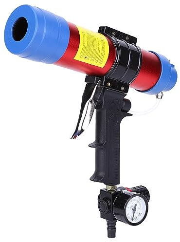 Respicefinem Caulk Gun Sausage Silicone Caulking Glue Gun 310ML Pneumatic Caulking Gun with Extended Nozzle Air Powered Sealant Gun for Glass Glue and Cartridge Caulk