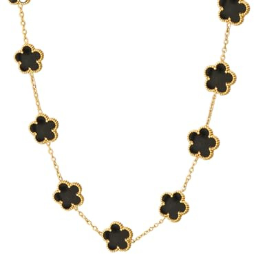 IOETSEUT Collana per Le Donne Collana Personalizzata Collana di Fiori di Prugna Nera per Le Donne di Modo Nuovo Regalo per Il Partito Collo Catena Trifoglio Gioielli Regali per Le Donne