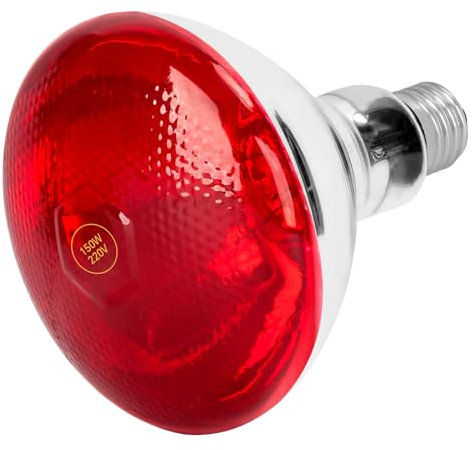 Zrwuldu E27 R120 100 Watt Infrarotlampe Rotlichtlampe Wärmelampe, Infrarotlicht Rotlicht für Terrarium, Hühnerstall, Reptilien, Hühner, Hunde, Kaninchen - Spritzwassergeschützt & Langlebig (6000h)