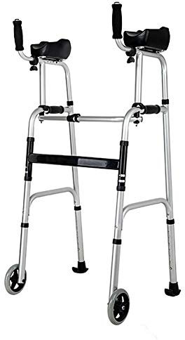 OLSKFUH Faltbarer Rollator, Tragbarer, Höhenverstellbarer Rollator Mit 2 Rädern Und Achselstütze, Zusammenklappbarer, Leichter Stand-Up-Rollator Für Ältere Frauen