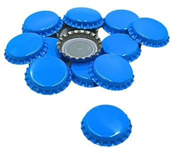 Dekohelden24 1000 Kronkorken, Kronkorken, Metall - Kronkorken, Kronkorken zum selber abfüllen, Kronkorken für Standardflaschen, lebensmittelecht, in hellblau.