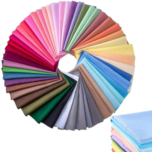 Patchwork Stoffe Baumwollstoff 50 Stück 10×10cm – Bunte Stoffreste zum Nähen – 100% Baumwolle – Stoffpaket Meterware für DIY Nähen & Quilten – Für Kinder & Erwachsene geeignet (50 Stück 10 x 10 cm)