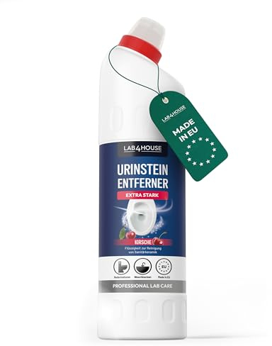 Lab4House | Urinsteinentferner 1000 ml | Extra Stark Profi WC-Reiniger gegen Urinstein, Kalk & Rost | Entfernt hartnäckige Ablagerungen mühelos | Frischer Kirschduft | Hergestellt in der EU