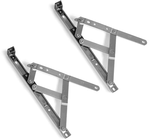 Pair of uPVC Window Hinges, 17mm Stack Height, Double Glazing Friction Stay, Non Handed, Ferretic Steel, Window Stays, Friction Hinges. Top/Side Hung Window Hinge (10 Inch (Top Hung))