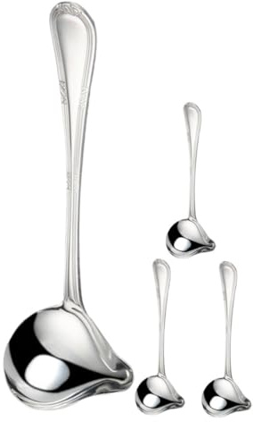 Cabilock 4piezas Cuchara Para Salsa Pequeña De Acero Inoxidable Juego De Cucharas De Cocina Con Mango Para Servir Fácilmente Para Cocinas Domésticas y Restaurantes