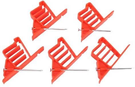 Fockety Cable Stackers, 25PCS Electrical Wire Fastening Clips with Stainless Steel Nails Plastic Electrical Wire Stackers for UF Non Metallic Coaxial Data CAT 5 Wires (Red)