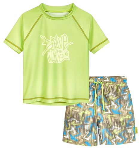 Playshoes Jungen Zweiteiler Rash-Guard-Set, Wave Grün, 146-152
