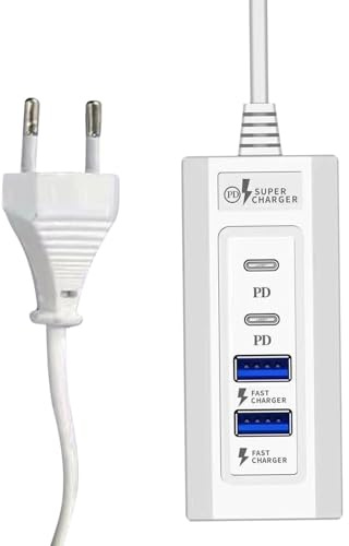 Adattatore di ricarica USB, caricatore USB, interruttore di alimentazione, presa di corrente, dormitorio, essenziale, ricarica rapida, 20 W, PD Power, caricatore da parete per viaggi, hotel, studio