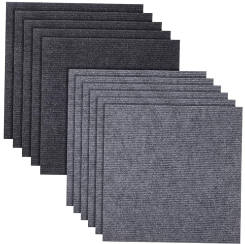 DECORNIJIA 30 Piezas Alfombrillas Adhesivas Antideslizantes Losetas Autoadhesivas Resistentes para Suelos Interiores para Oficinas y Hogares Instalación Fácil y Segura Diseño Combinado Gris