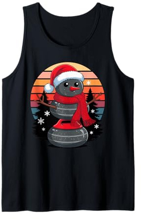 Noël Bonhomme De Neige Curling Pierre X-Mas Curleur Débardeur