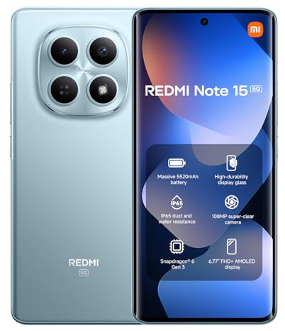 Redmi Note 15 5G 8+256 Glacier Blue (No power adapter included)