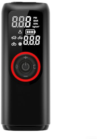 Luftpumpe mit Digitalanzeige für Autoreifen, 120 W, multifunktionaler Inflator mit umgekehrter Aufladung, DC Autokabel-Unterstützung, Schwarz, 15/20/25 Zylinder