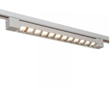 damastoreitalia Proiettore LED per Binario Elettrificato 26W 3126lm Bianco, Faretto Lineare per Negozi e Showroom, Luce Diretta ad Alta Efficienza (Luce Calda 3000K)