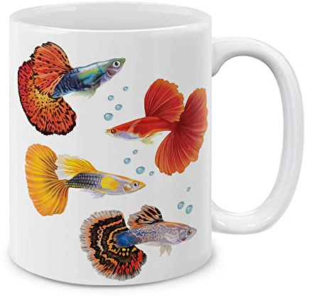 Guppys D'Ornement Mug Pratiques Tasses À Thé Céramique Tasse Pour Bureau Espresso Maison Boissons Chaudes 330Ml