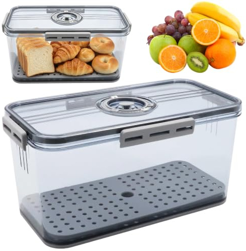 Yuragim Brotkasten mit Sichtfenster, Brotbehälter Brotbox mit Datumsanzeige Brot Aufbewahrungsbox Modern Knäckebrotbox Aufbewahrungsbox mit Deckel Küche Brotbehälter Frischhaltedosen Frischhaltebox