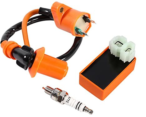 6-Pin CDI Box, Hochleistungs-Zündsystem, Verbesserte Zündspule und Zündkerze für Motorrad ATV Moped Dirt Bike Go Kart Fahrer