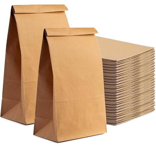250x braune Beutel 20 x 13 cm Kraftpapiertüten aus Kraftpapier als DIY Adventskalender Tüten Beutel Papiertüten zum befüllen