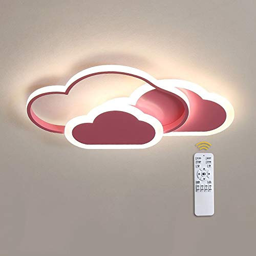 GaoHX 42W 3200lm LED Deckenleuchte, 52cm Kreative Wolken Deckenlampe, 3000-6500K dimmbarer mit Fernbedienung, moderne Rosa Deckenleuchten Wandleuchte für Wohnzimmer Schlafzimmer Flur und Kinderzimmer