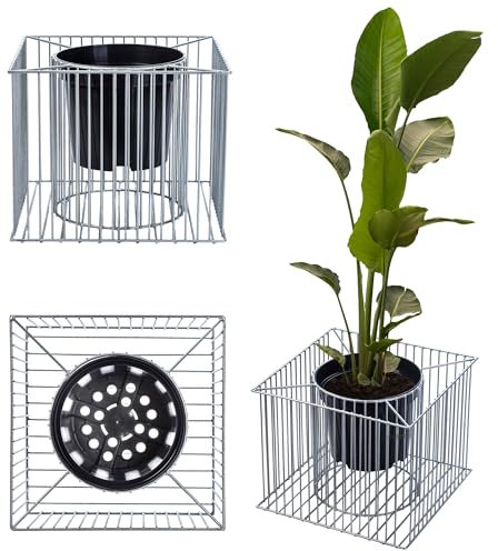 KADAX Gabion Planter Basket, Gabion Flower Pot Outdoor Flower Garden Patio Square Planter Galvanised Steel Stone Basket Planter Decorative Weatherproof (48 x 48 x 39 cm)