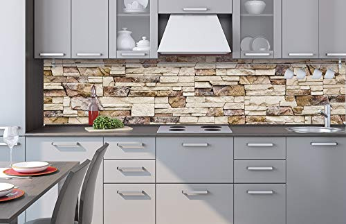 Dimex Küchenrückwand Verbundplatte STEINIGE Wand 240 x 60 cm | Spritzschutz Küche für Herd & Spüle | Premium Qualität Acrylglas, Stärke 5 mm - Made in EU