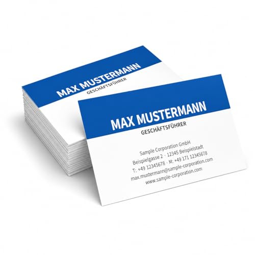 Visitenkarten, prinux, Professionell, 300 Stück, 400g-Karton, mit Wunschtext - Text, Schriftart und Farben sofort online anpassen