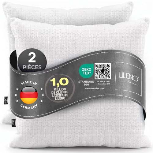 LILENO HOME Kissenfüllung 40x40 (2er Set) | Pralle Füllung für Couchkissen | & Dekokissen 40x40 | Wolkenweiches Sofa Pillow & Schlafkissen Made in Germany | Kissen Set mit Oeko-Tex