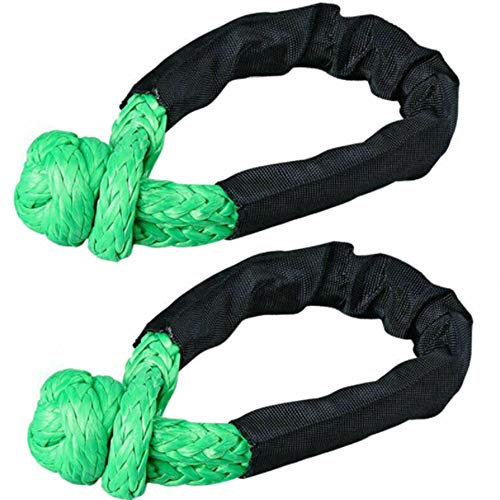 TOTMOX 2 pièces cordes de remorquage à manille souple pour camion ATV Marine, sangles de récupération extérieures monobloc, noir/rouge/vert/Orange/bleu