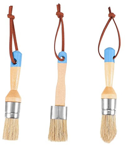 COLLBATH 3pcs Round Head Brush for Paint Brush for Artiste Includes Wooden Handle and Quality Bristle for Home Decor and Boho Home Decor Styling