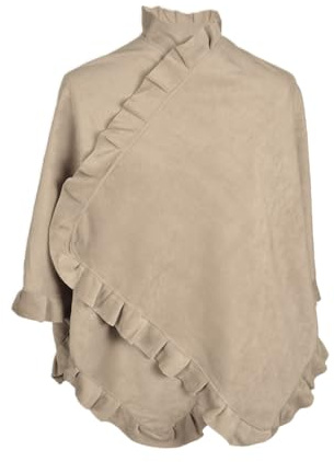 TOUTACOO, Poncho Cape Polaire - Poncho Femme (15-beige)