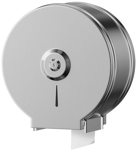 NICEME Dispenser di asciugamani di carta, Dispenser carta igienica commerciali, Funzione di blocco, Distributore industriale medio di rotoli, Diametro 255mm Mandrino 40mm