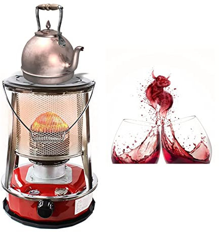 Chauffage au kérosène radiant portable intérieur/extérieur, réchaud de camping non électrique, brûleur léger et compact, rouge 4,6 L pour tente de camping, pêche sur glace, pont, tonnelle, chauffage