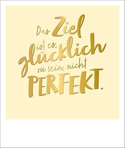 Gutsch Verlag Postkarte mit inspirierendem Spruch: Ziel Glücklich in edler Goldfolie