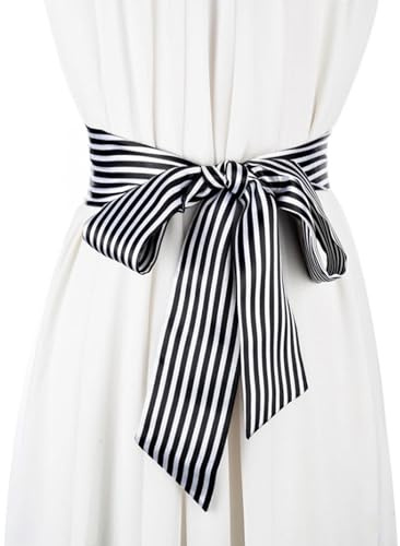 WENLOOY Women Skinny Scarf Belt, Ribbon Satin Belt Sash Necktie Choker