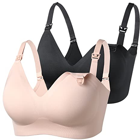 Momcozy Nursing Bras for Breastfeeding, Seamless Ultra Comfort Maternity Bra, Natural Shape, Pregnancy Sleep Bralette