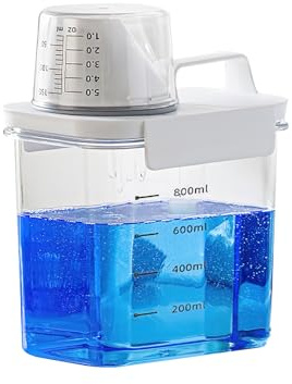 Dispenser di Detersivo Ermetico Con Misurino - Dosatore in Polvere, Contenitore Riutilizzabile per Bottiglie Vuote (1100 ml)