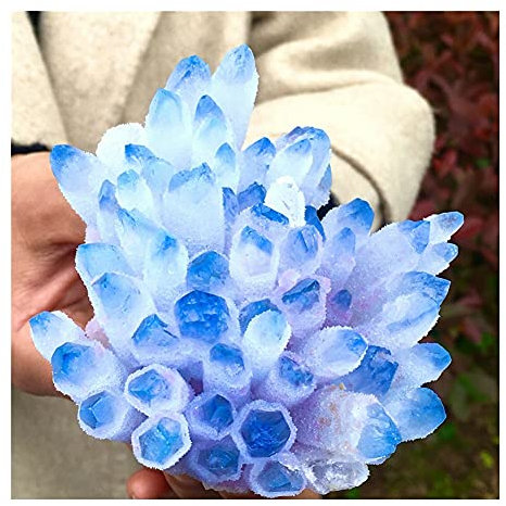CZAOINCU Raumdekoration Stone Crafts Natural Sky Blue Dream Transparenter Kristall-Cluster-Stein, Erz-Entmagnetisierung, Steinreinigung, Stein-Dekoration (Size : 300-350g)