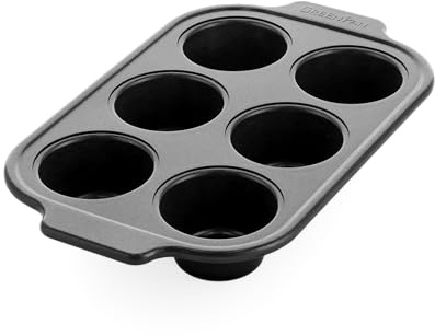 GreenPan Bistro Muffinform für 6 Muffins, Keramik Antihaftbeschichtung, PFAS-frei, Cupcake Backform, Robustes Backblech, Gleichmäßiges Backen, Leicht zu reinigendes Backgeschirr, Schwarz