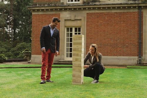 Uber Games Stapelturm aus Hartholz - Spiel 50 KG - bis zu 200+ cm hoch - ECO Made in India - In Luxus-Tragetasche