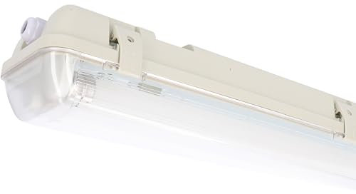 Proventa Feuchtraumleuchte mit HF-Bewegungsmelder und LED-Röhren 120 cm 2x 14W neutralweiß IP65