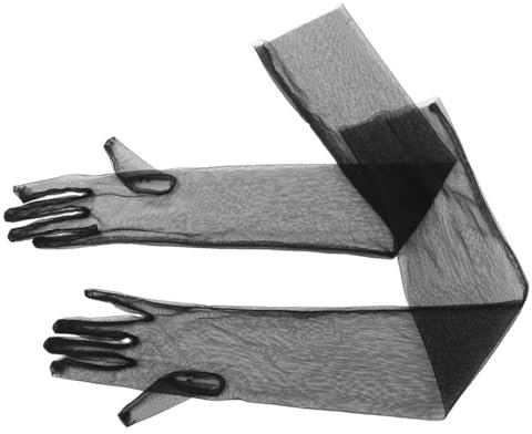 TOGEVAL Elegante Tüllhandschuhe Weiße Transparente Hochzeitskleid-handschuhe für Frauen Formelle Anlässe